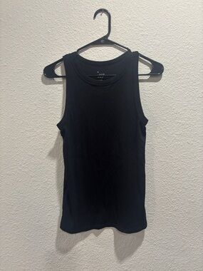 a new day Black Ribbed Tank Top